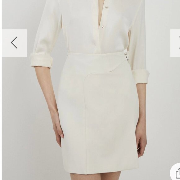 Karen Millen Tailored Buckle Detail Pleated Mini Skirt, NWT - Picture 4 of 8